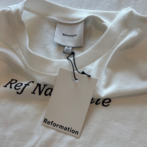 Reformation White Cropped Tee with Black 'Ref Nashville' Text - Picture 6 of 6